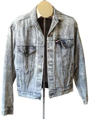 Vintage Made In USA Levi's acid wash denim trucker jacket XL